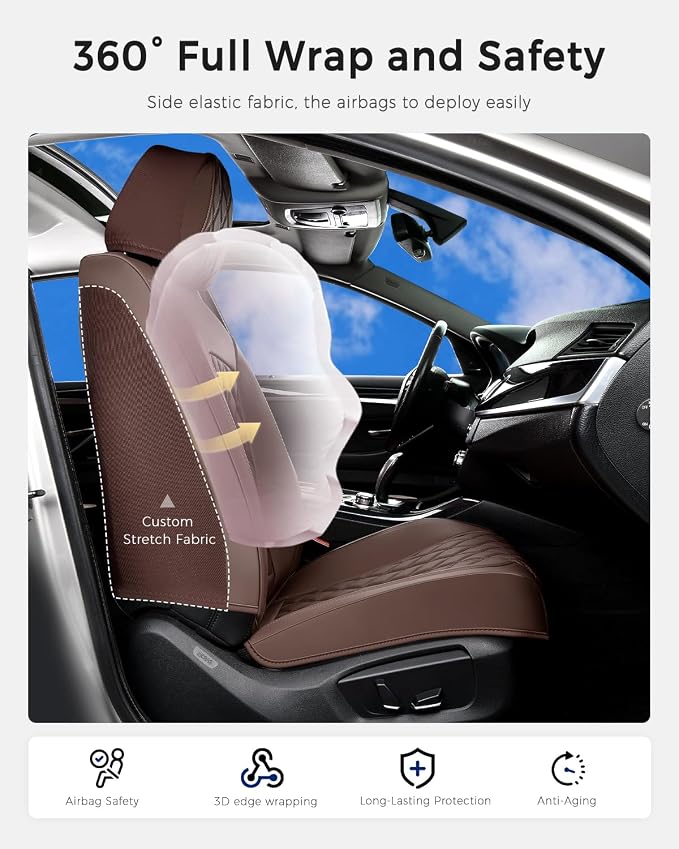Universal Seat Covers — Full Set — Coffee