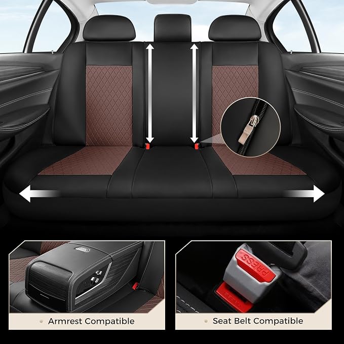 Universal Seat Covers — Full Set — Black / Coffee