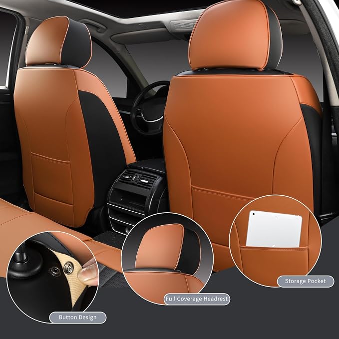 Universal Seat Covers — Full Set — Black / Brown