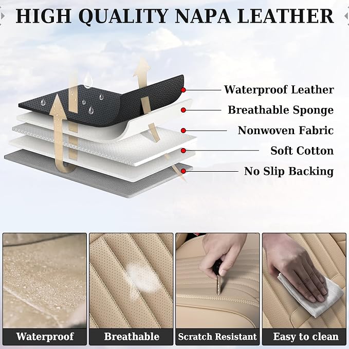 Universal Seat Covers — Full Set — Beige