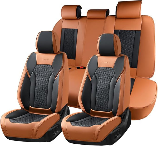 Universal Seat Covers — Full Set — Brown / Black