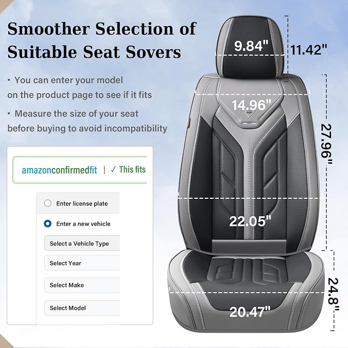 Universal Seat Covers — Full Set — Gray / Black
