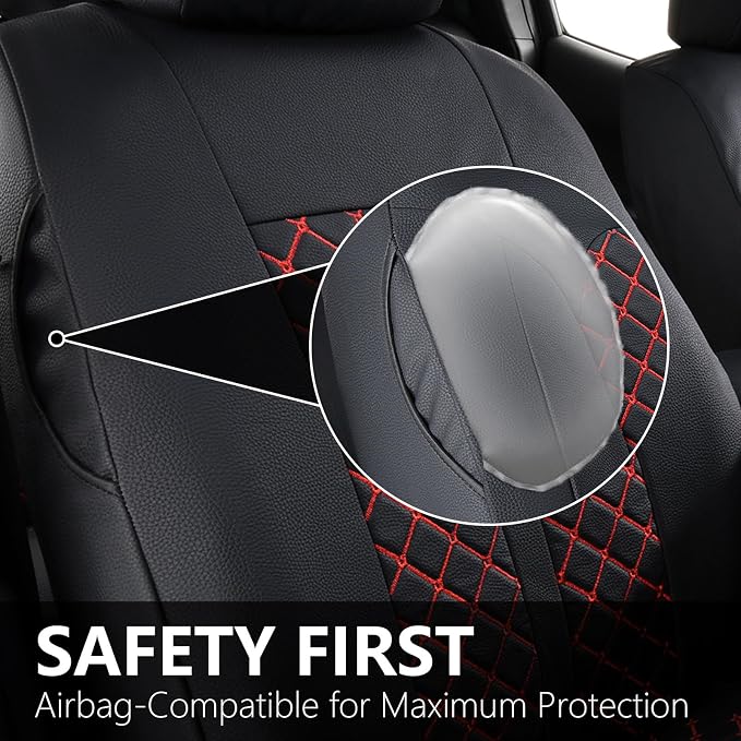 Seat Covers for Toyota Tacoma — Front Seat — Black / Red