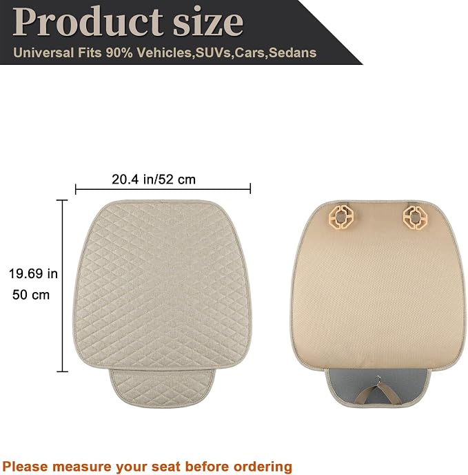Universal Fabric Seat Covers — Front Seat — Beige