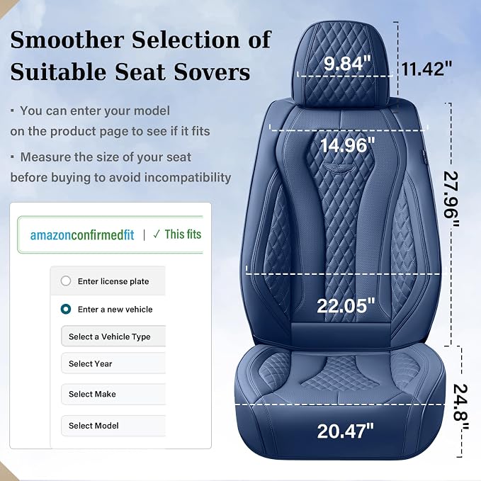 Universal Seat Covers — Full Set — Blue