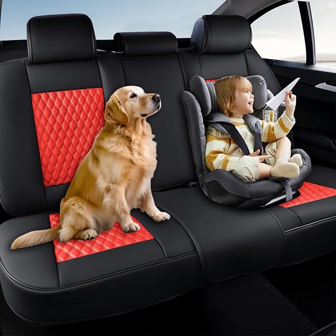 Universal Seat Covers — Rear Seat — Black / Red