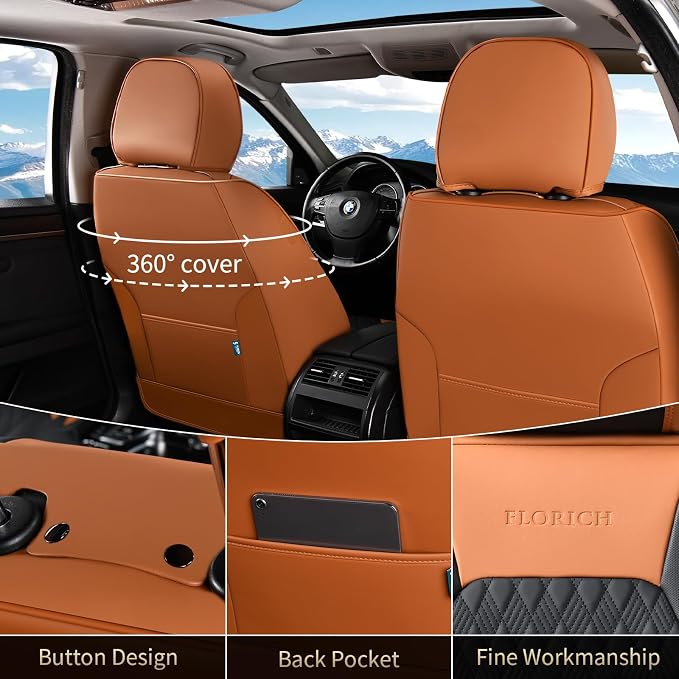 Universal Seat Covers — Full Set — Brown / Black