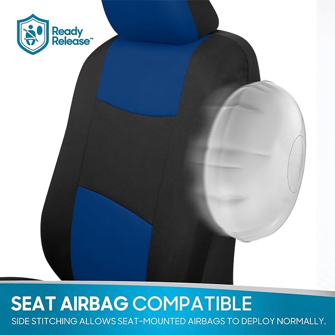 Car Seat Covers — Full Set — Blue / Black