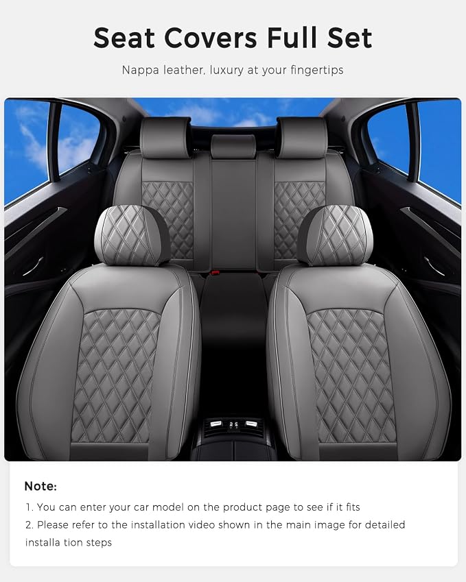 Universal Seat Covers — Full Set — Gray