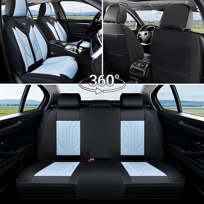 Universal Seat Covers — Front Seat — Black / Blue