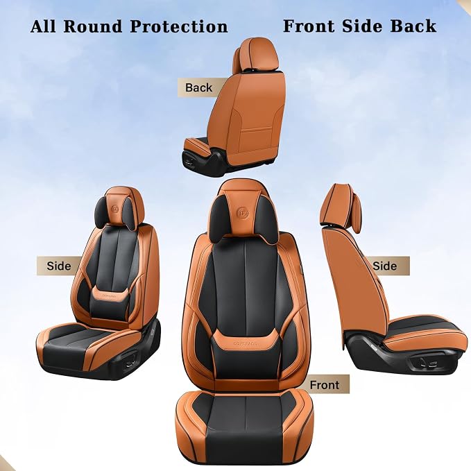 Universal Seat Covers — Full Set — Black / Brown