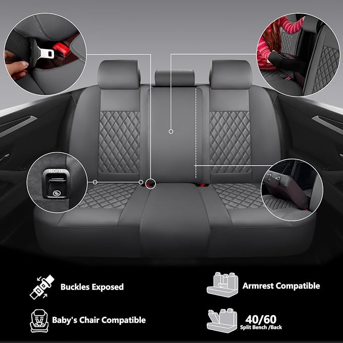 Universal Seat Covers — Full Set — Gray