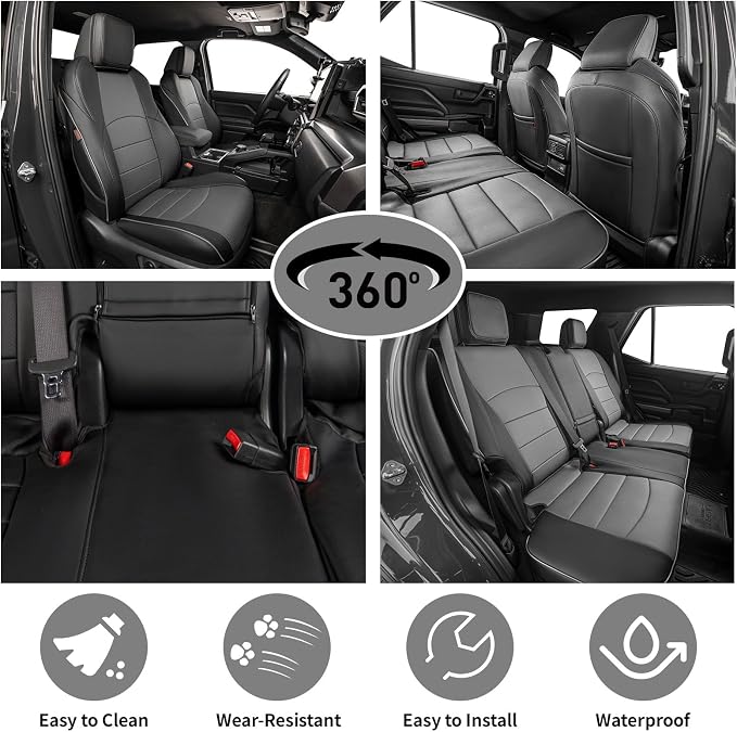 Faux Leather Seat Covers for Toyota 4Runner — Full Set — Black / Gray