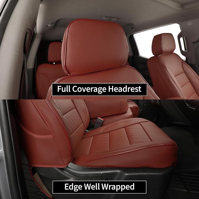 Faux Leather Seat Covers for Chevrolet Silverado — Burgundy