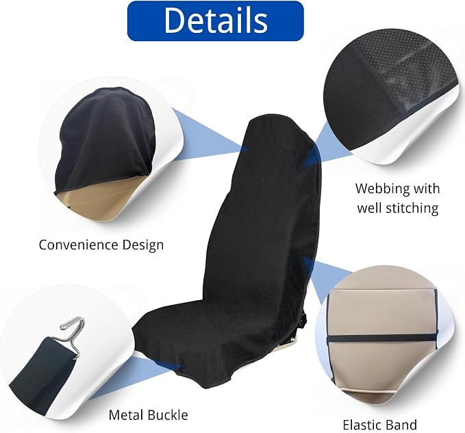 Car Seat Covers — Front Seat — Black