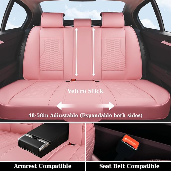 Universal Seat Covers — Front Seat — Pink