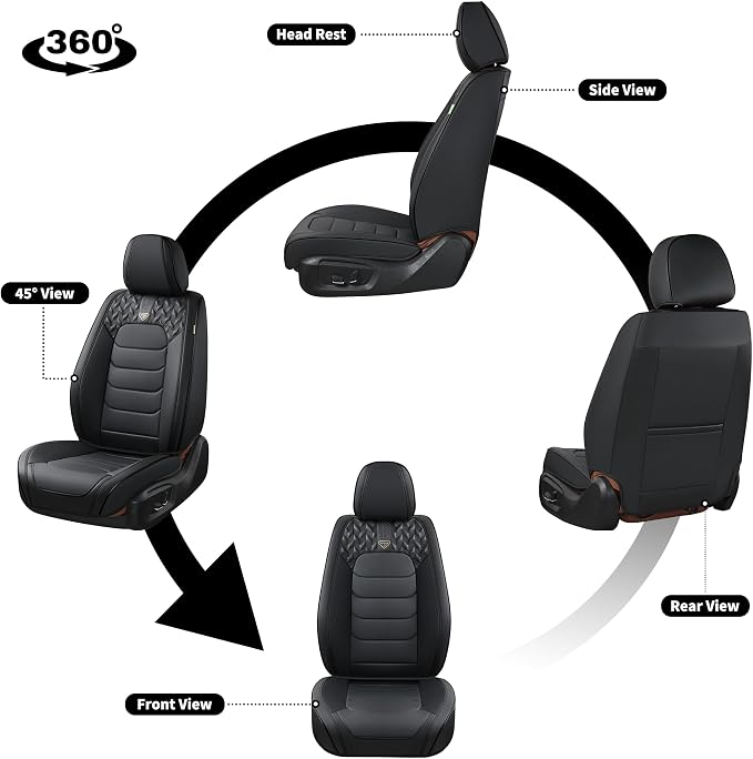 Car Seat Covers — Full Set — Black