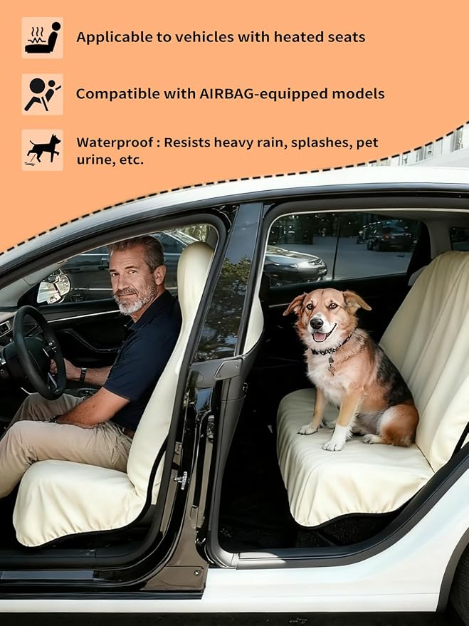Universal Seat Covers — Front Seat — Beige