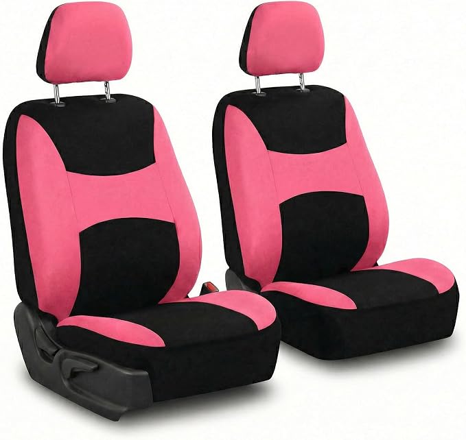 Universal Fabric Seat Covers — Front Seat — Pink