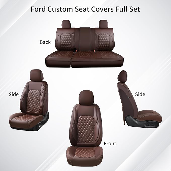 Seat Covers for Multiple Vehicles — Full Set — Coffee