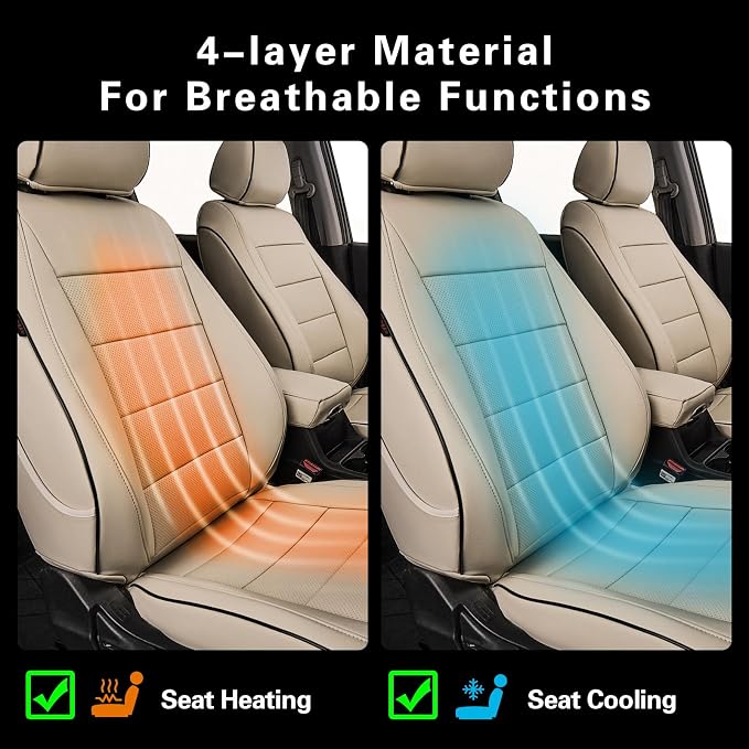 Faux Leather Seat Covers for Honda CR-V — Full Set — Beige