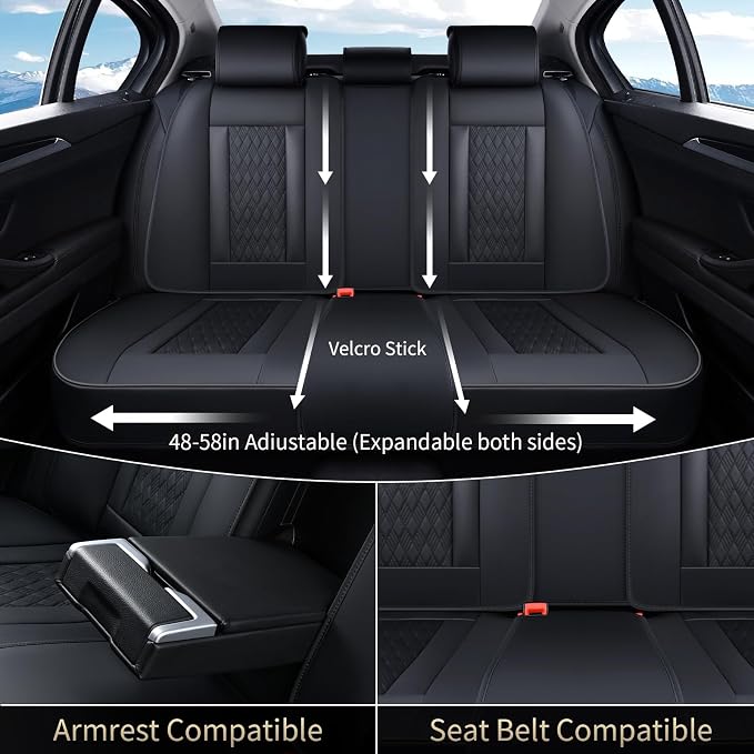 Universal Seat Covers — Full Set — Black / Beige