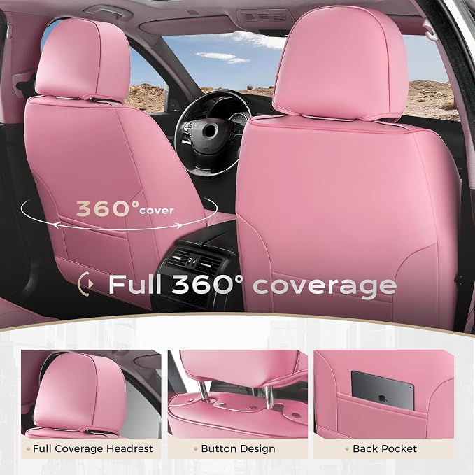 Universal Seat Covers — Front Seat — Pink