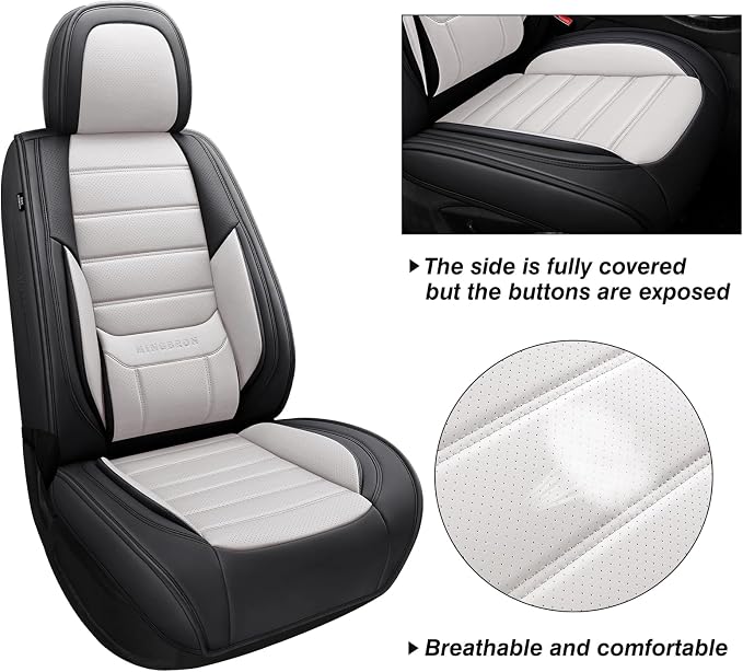 Universal Seat Covers — Full Set — Black / White