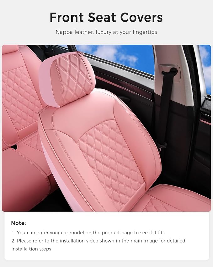 Universal Seat Covers — Front Seat — Pink