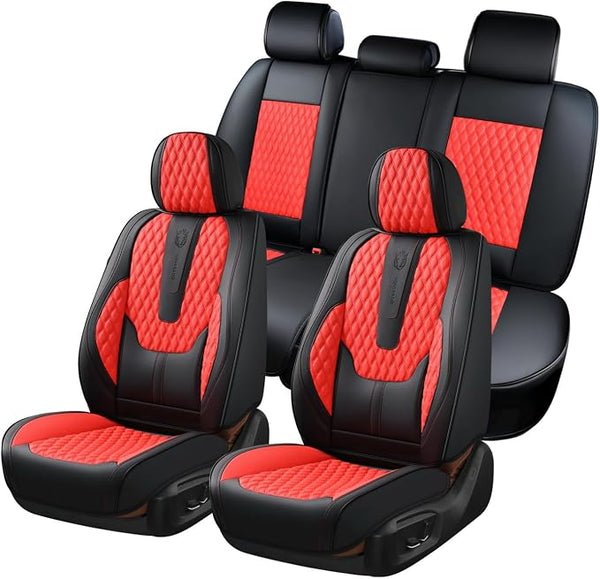Universal Seat Covers — Full Set — Red / Black