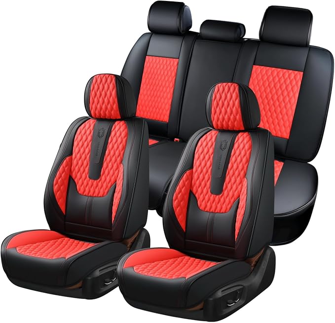 Universal Seat Covers — Full Set — Red / Black
