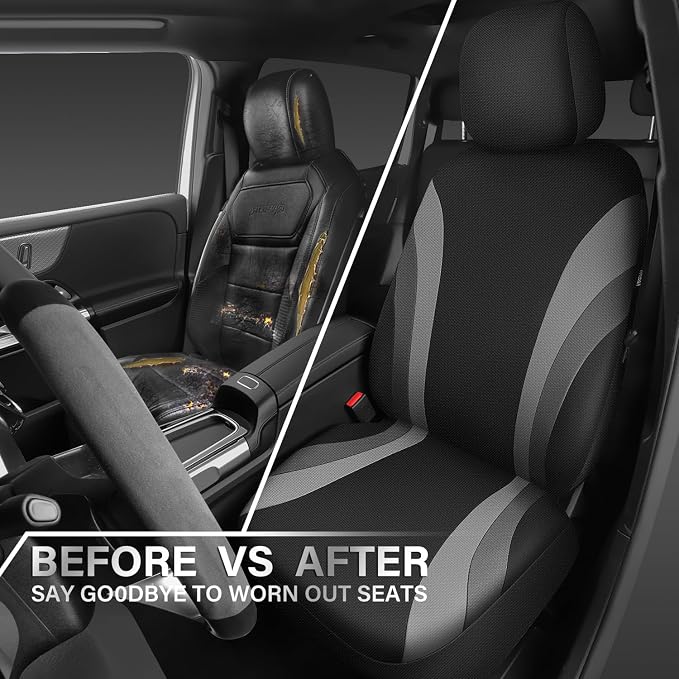 Universal Seat Covers — Front Seat — Gray / Black