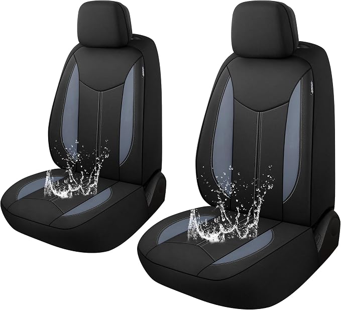 Universal Neoprene Seat Covers — Front Seat — Black / Gray