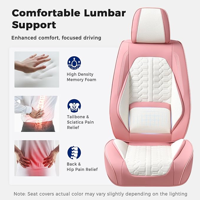 Universal Seat Covers — Front Seat — Pink / White