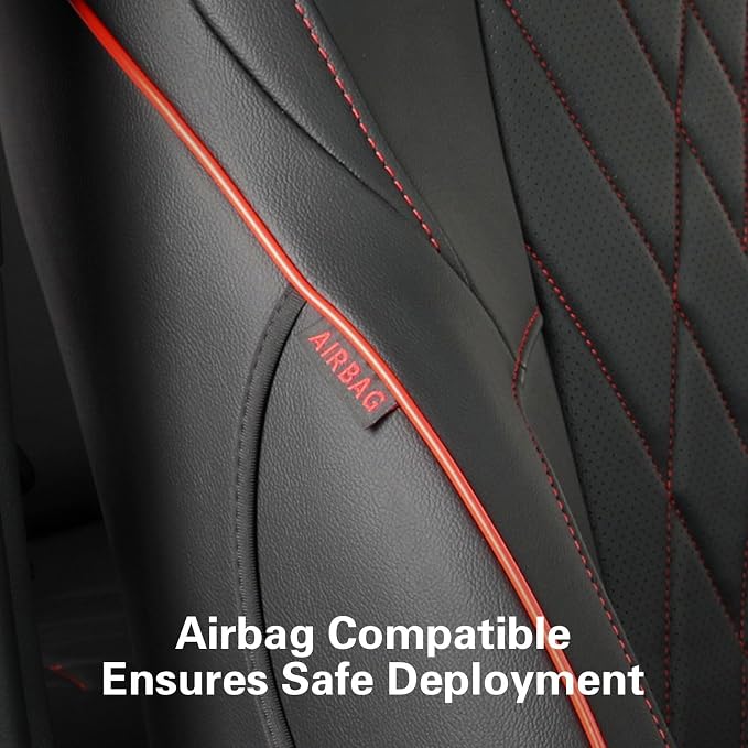 Seat Covers for Toyota Tacoma — Full Set — Black / Red