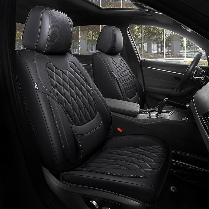 Universal Faux Leather Seat Covers — Full Set — Black