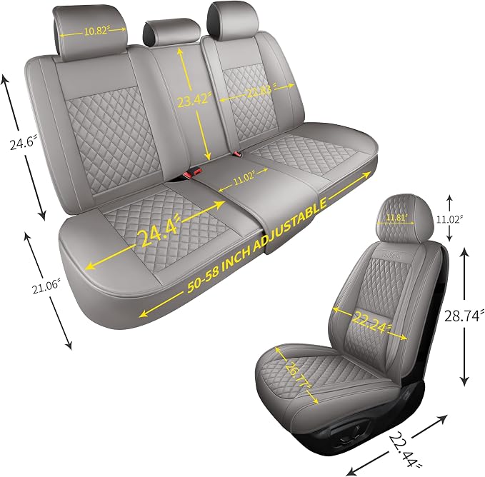Universal Seat Covers — Full Set — Gray