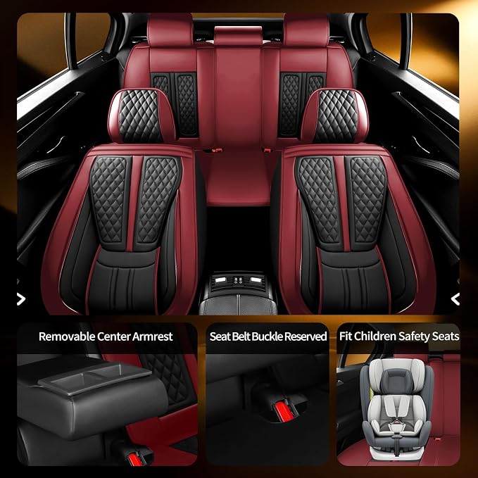 Seat Covers for Nissan Leaf — Full Set — Red