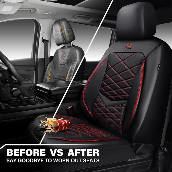 Universal Seat Covers — Front Seat — Black / Red