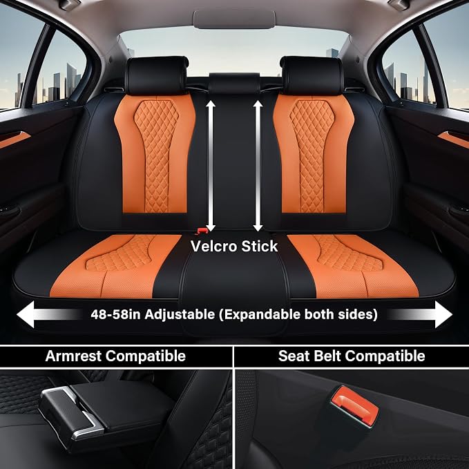 Universal Seat Covers — Full Set — Orange