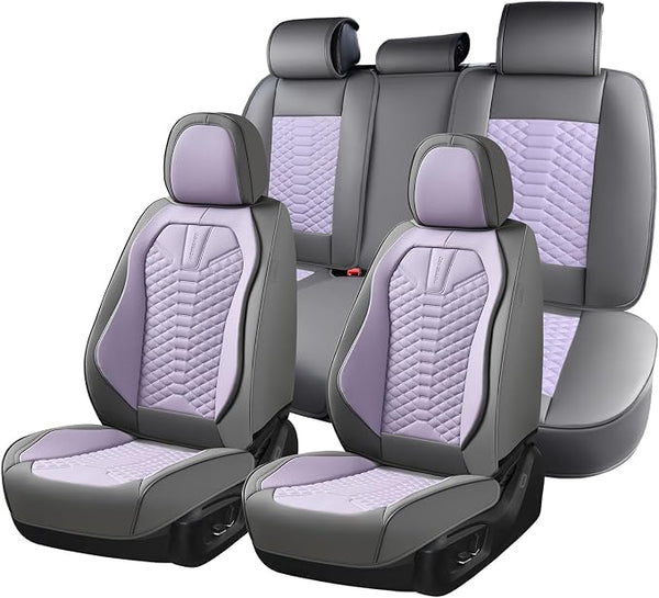 Universal Seat Covers — Full Set — Gray / Purple