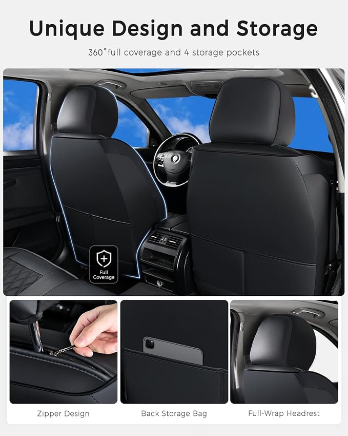 Universal Seat Covers — Full Set — Black
