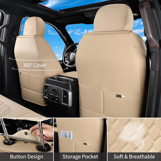 Seat Covers for Multiple Vehicles — Front Seat — Beige