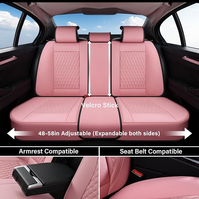 Universal Seat Covers — Full Set — Pink