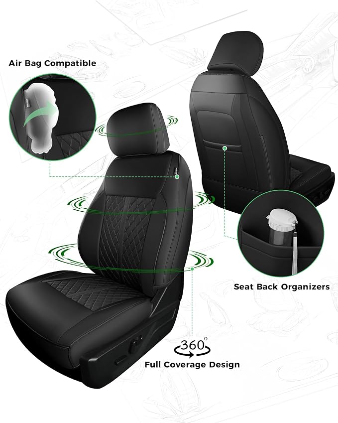Seat Covers for Multiple Vehicles — Full Set — Black