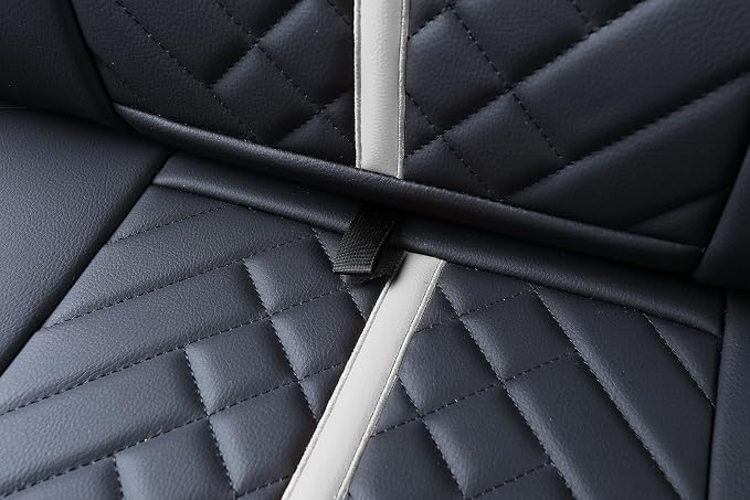 Faux Leather Seat Covers for Toyota Tacoma — Rear Seat — Black / White