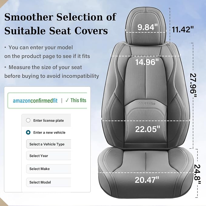 Universal Seat Covers — Full Set — Gray