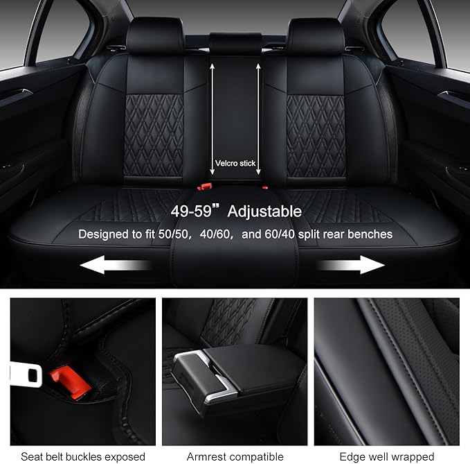 Universal Seat Covers — Full Set — Black