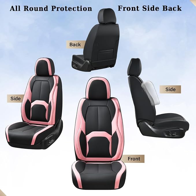 Universal Seat Covers — Front Seat — Black / Pink