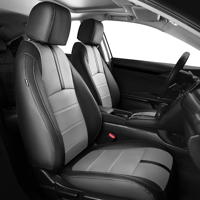 Faux Leather Seat Covers for Honda Civic — Full Set — Black / Gray
